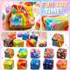 8cm Squeeze Cheese Stress Relief Toy Random Style Soft Squishy Sensory Fidget Toy Durable Material for Anxiety and Focus