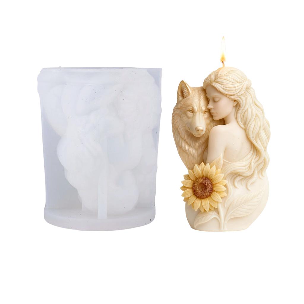 Diy Wax Mold Food-Grade And Wolf Mold Scented Plaster Mold Reusable For Handmade Crafts Resin Ornaments Scented Candles