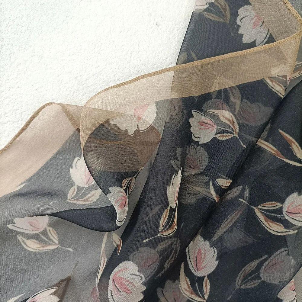 1Pcs Chiffon Georgette Silk Scarf Elegant Bandana Scarf Durable Headband Shawl Summer Beach