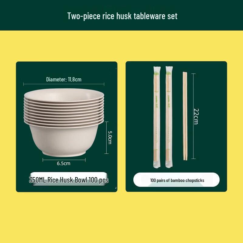 ZISIZ Disposable Wheat Straw Dinnerware Set