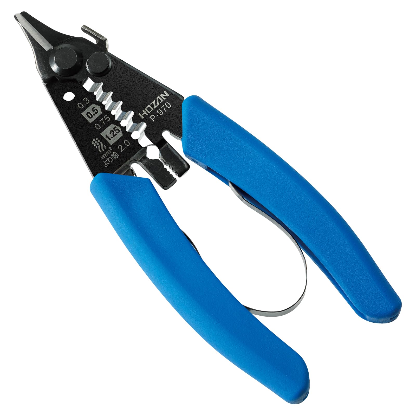 

HOZAN P-970 Wire Stripper for Millimeter-Sized Wires, 130mm Long, 58g Weight, Lightweight and High-Precision