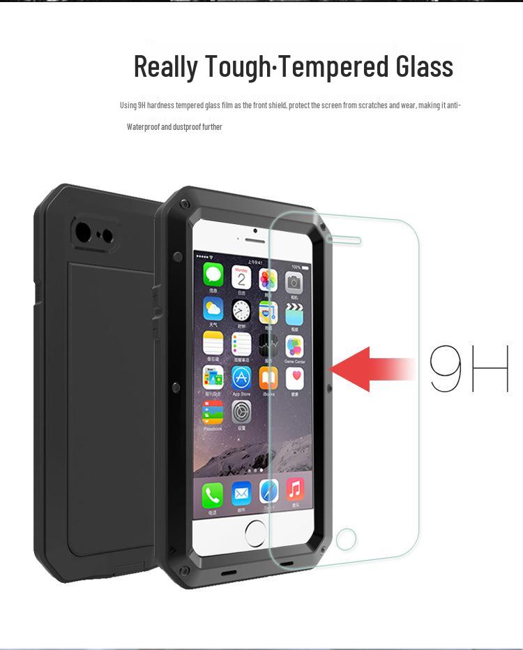 Durable Metal Protective Case for iPhone 6/7/8 - Anti-Drop, Water & Dust Resistant