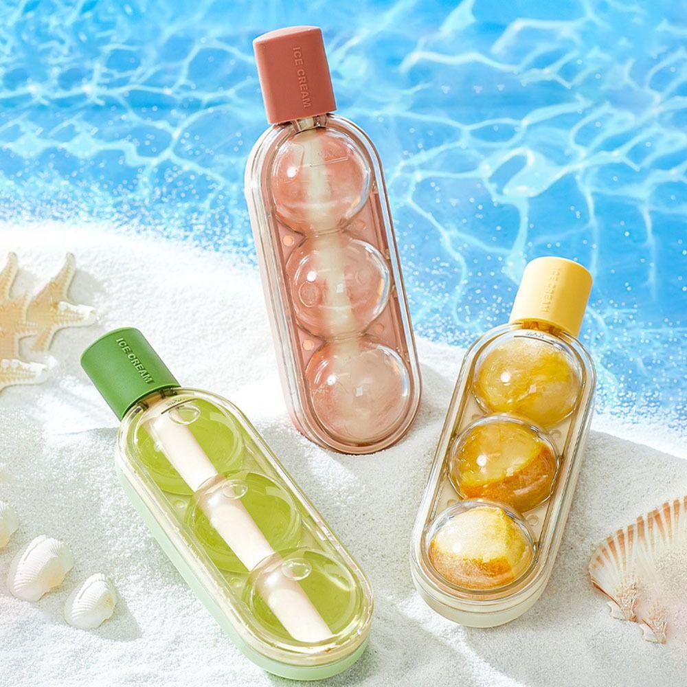 Silicone Ice Fruit Mould with Straw Ice Tray Portable DIY Ice Cube Tray Home