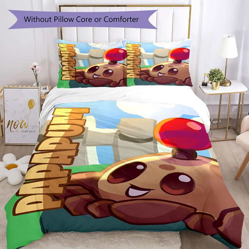 3pcs Plants Vs. Zombies Pattern Bedding Set Duvet Cover Set Includes Duvet Cover &pillowcases, Perfect All Season Bedroom Decoration & Gift