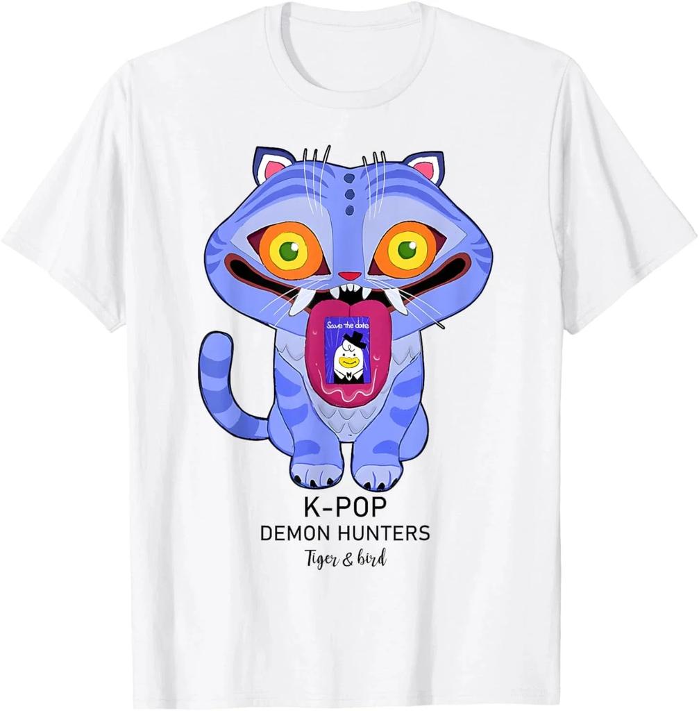 KPop Demon Hunters Tiger Summer T-shirt Harajuku O-neck Casual Shirt Gift