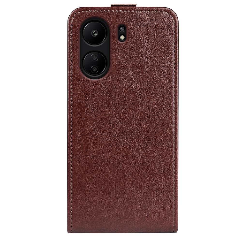 Vertical Flip Case for Xiaomi Redmi 13C 4G/Poco C65 4G Shell Crazy Horse Texture Leather Phone Cover