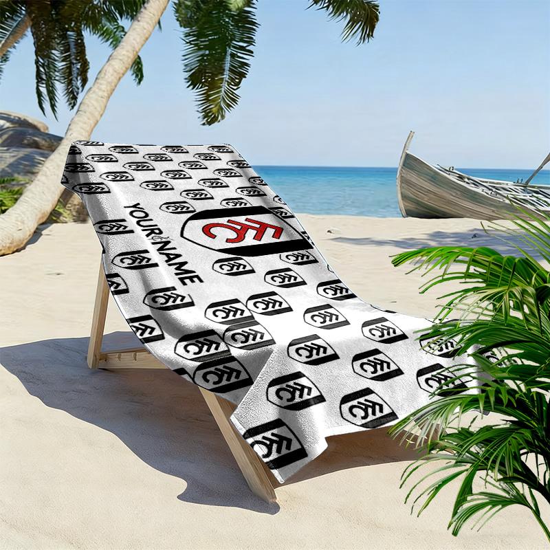 Fulham FC Print Beach Towel, Large Soft Quick Dry Towel for Beach Camping Swimming