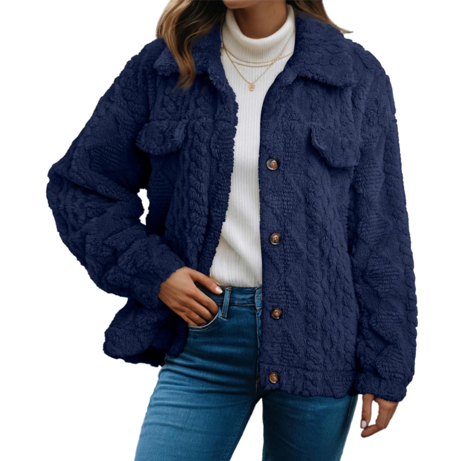 

Женский модный повседневный свободный кардиган, куртка с длинным рукавом XL тёмно-синий