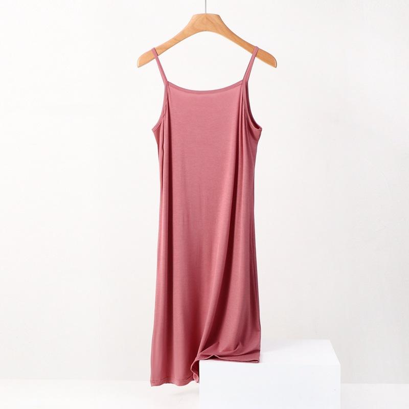 Summer Women's Sleeveless Camisole Dress Plus Size Loose Casual Inner Long Bottom Dress