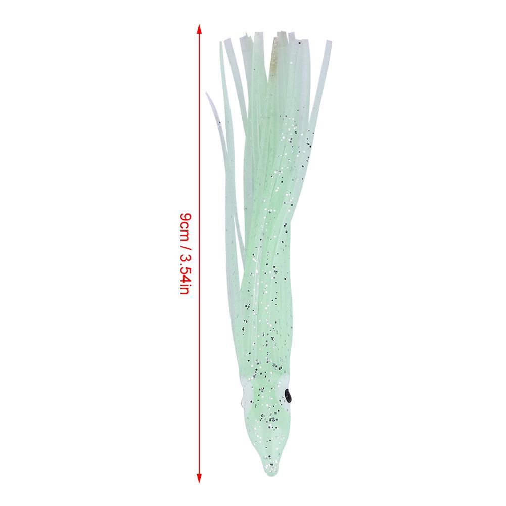 10pcs Bag Mini Size Squid Octopus Shape Fishing Bait Lure Fishing Tackle Tools Luminous White
