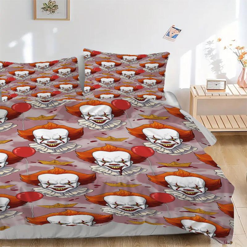Clown Bedding 3 Piece Set HD Print Duvet Cover Pillowcases for Teens Adult Bedroom Decoration Christmas Gift