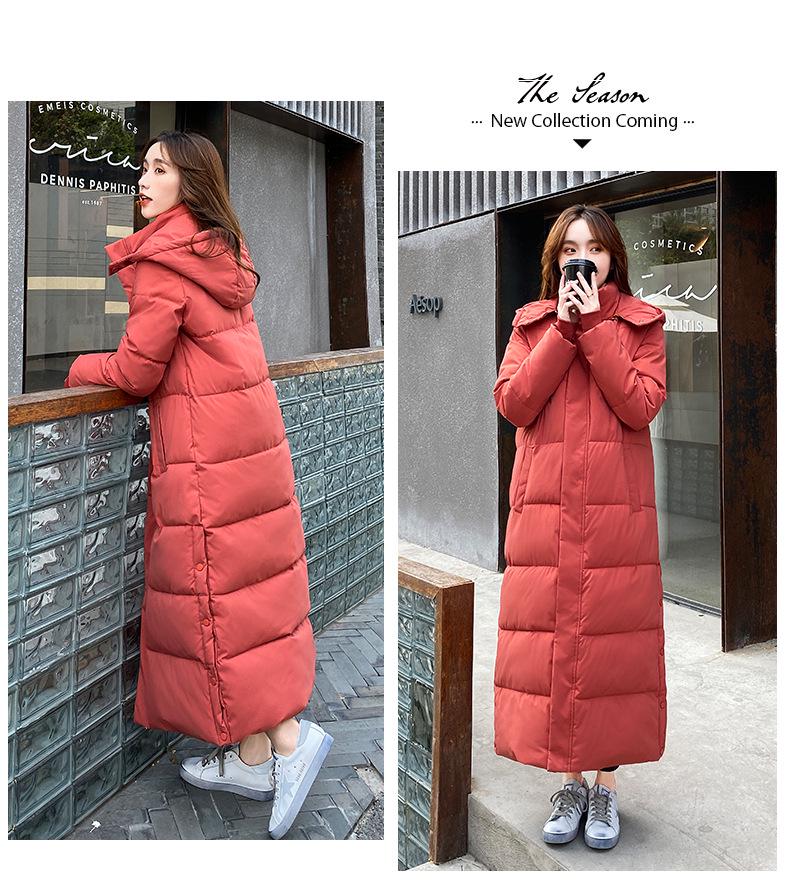 Women's Long Loose Korean Style Down Cotton Coat - Winter 2025 Collection