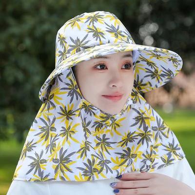 Sun Hat Woman Summer Women's UV Protection Cap Outdoor Travel Cycling Face Mask Hat Shawl Hats Windproof Removable Tea Picking