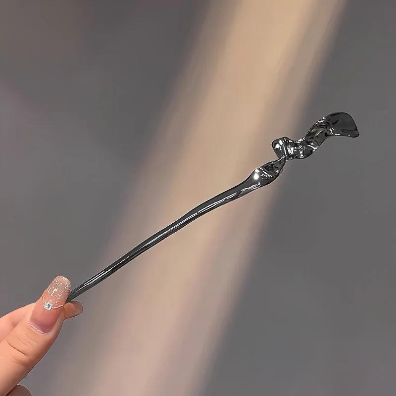 

New Chinese Ancient Hairpin High Quality Black Silver Hair Stick Elegant Cool Hairpin Wedding Headdress Jewelry Accessories