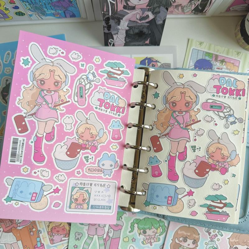 Sweet Cool Shibuya Girl Stickers Kawaii Character Cartoon Y2K Stickers Handbook Diary Scrapbook Diy Decorative Sticker