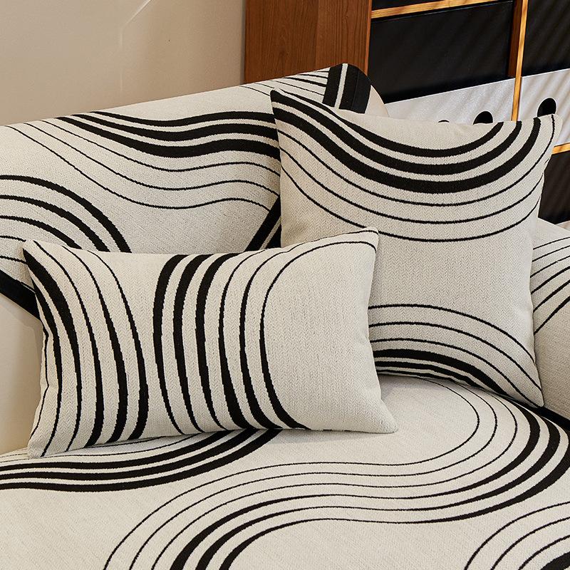 Light Luxury Premium American Chenille Sofa Cushion, Universal Sofa Cover For All Seasons, Graffiti Wind Non-Slip Cover Cloth Seat Cushion
