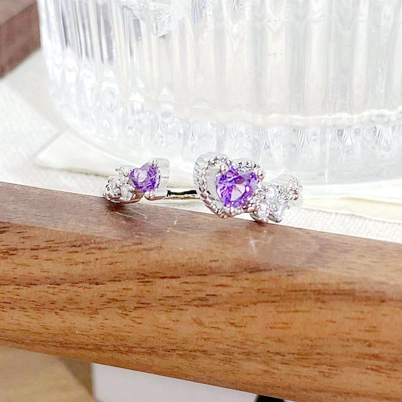 

Солодкий І Крутий Геометричний Фіолетовий Діамант Циркон Відчуття Темпераменту Відкритий Перстень Жіночий Легка Розкіш Високе Відчуття Вишукана Ніша Кольоровий Скарб Adjustable opening