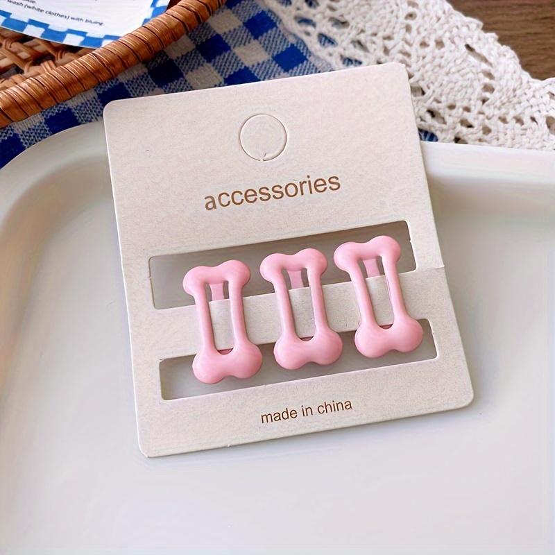 

3 шт. Заколки для шерсти питомцев, материал АБС, мини-аксессуары для груминга в форме косточки для маленьких собак и кошек. Идеально подходят для тедди и йоркширского терьера, удалитель шерсти питомцев розовый