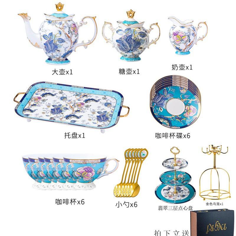Bone China Water Set Gift Box Light Luxury Coffee Cup Saucer Afternoon Tea Set Household English Flower Tea High-End Exquisite Gift