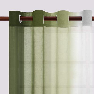Blackout Curtains for Bedroom Faux Grommet Light Filtering Semi Sheer Gradient Window Curtain for Living Room Heat Blocking