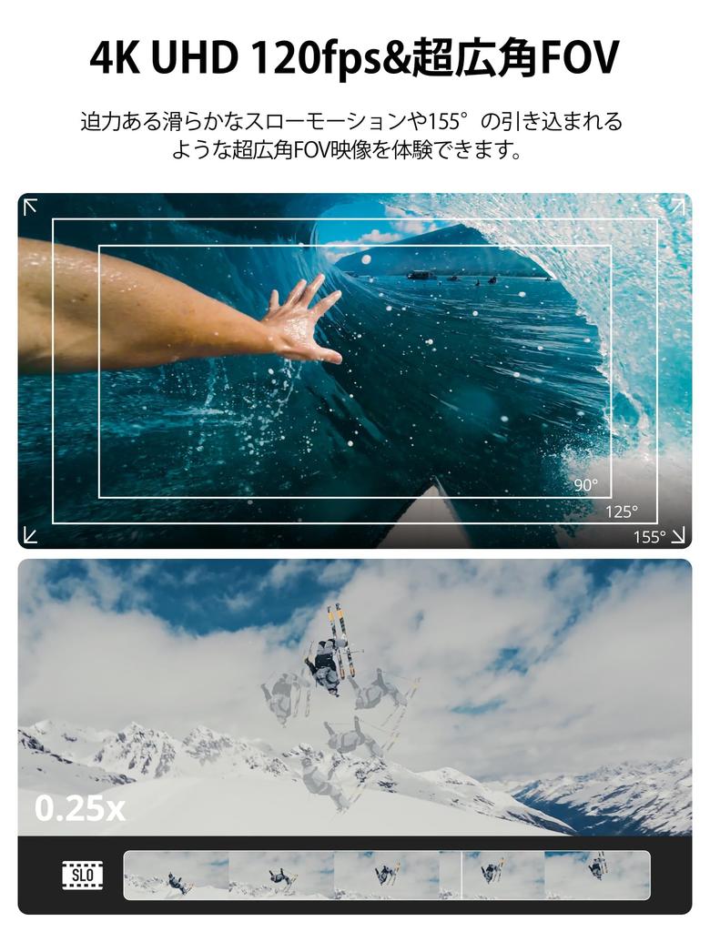 DJI Action Camera Osmo Action 4 Standard Waterproof Action Camera with Incredible M Color and a 1770 mAh Battery Combo 4K/120fps 1/1.3-inch Sensor,