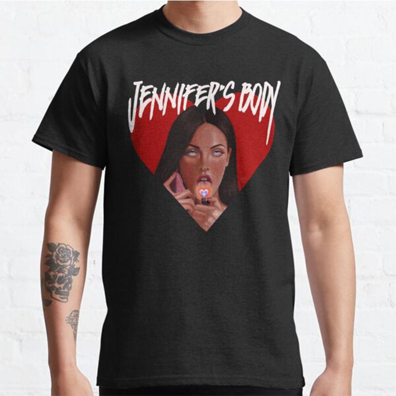

Men Fashion Casual Short Sleeves Jennifer S Body Heart Black Tees Oversized T-shirts XXXXXL чорний
