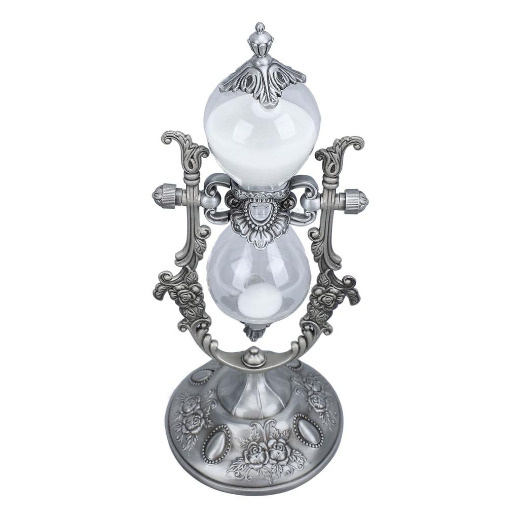 Sand Timer With Stand Vintage 15 Min Engraving Embossed Golden Hourglass Timer for Shelf Decor