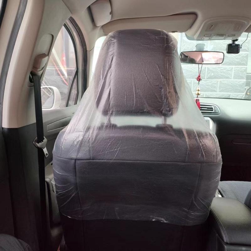 100pcs Car Seat Covers Transparent Car Chair Covers Disposable Vehicle Seat Dustproof Cover Universal Car Seat Protector