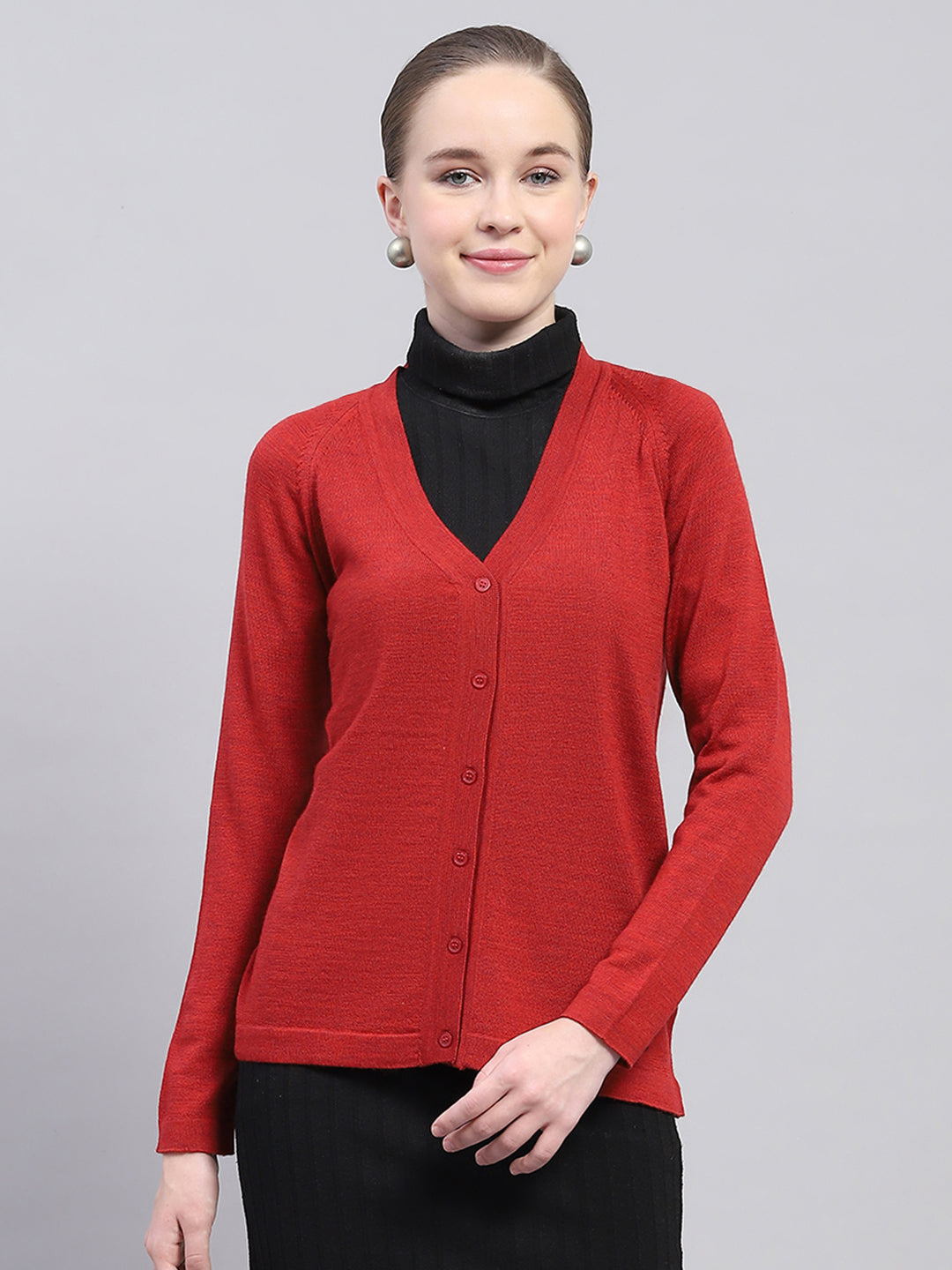 Monte Carlo Womens Regular Fit Solid Cardigan L