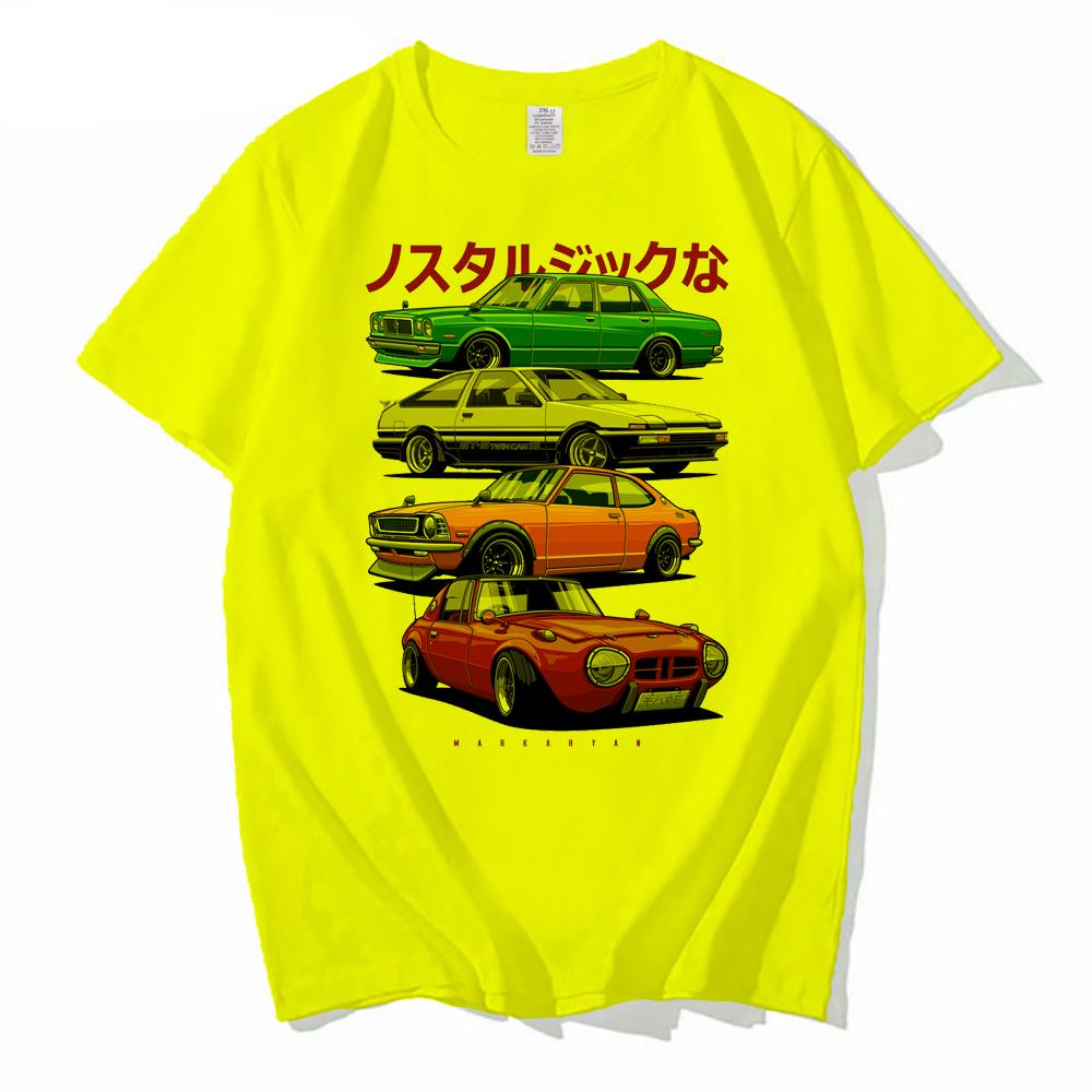 Fashion Men T-Shirts JDM Mix Sports 800 AE86 Cressida and Levin TE27 Print T-Shirt Boy Casual Tops