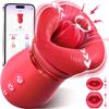 Vibrator Adult Sex Toys - 5IN1 Mouth Sucking Vibrator Rose Sex Toy, 10 Tongue Licking, 3 Auto & 1 Manual Sucking Adult Toys