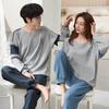 Pigiama per Coppia: Completo da Donna a Maniche Lunghe e Pantaloni per Primavera/Inverno, Abbigliamento Casual da Casa da Uomo