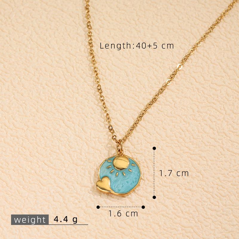 Geometrischer quadratischer Anhänger Edelstahl-Halskette für Damen