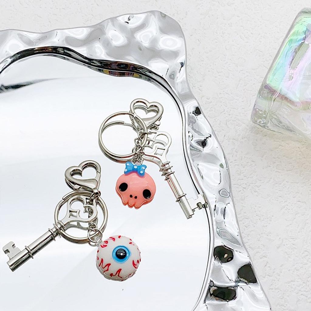 Eye Keychain Charm Colorful Alloy Key Rings Portable Key Holder Key Accessory Bag Pendant for Couples and Students
