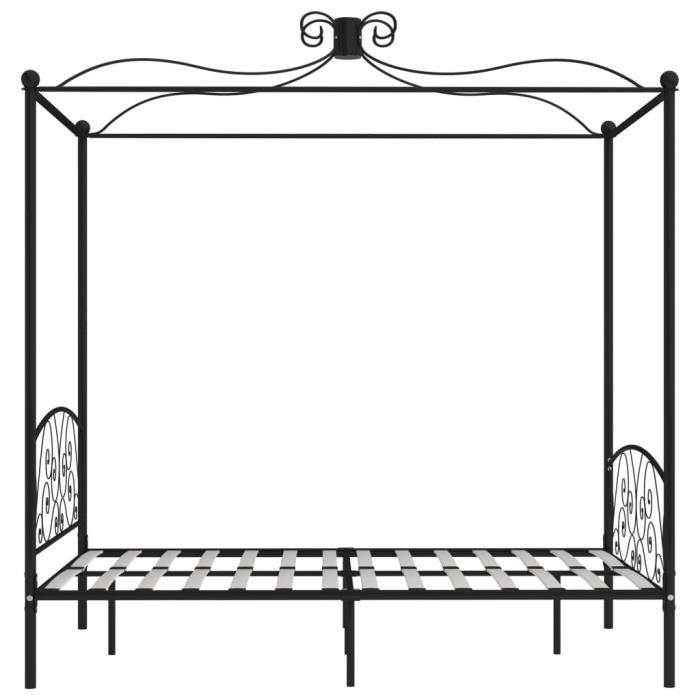 VidaXL Black Metal Canopy Bed Frames 140 X 200 Cm