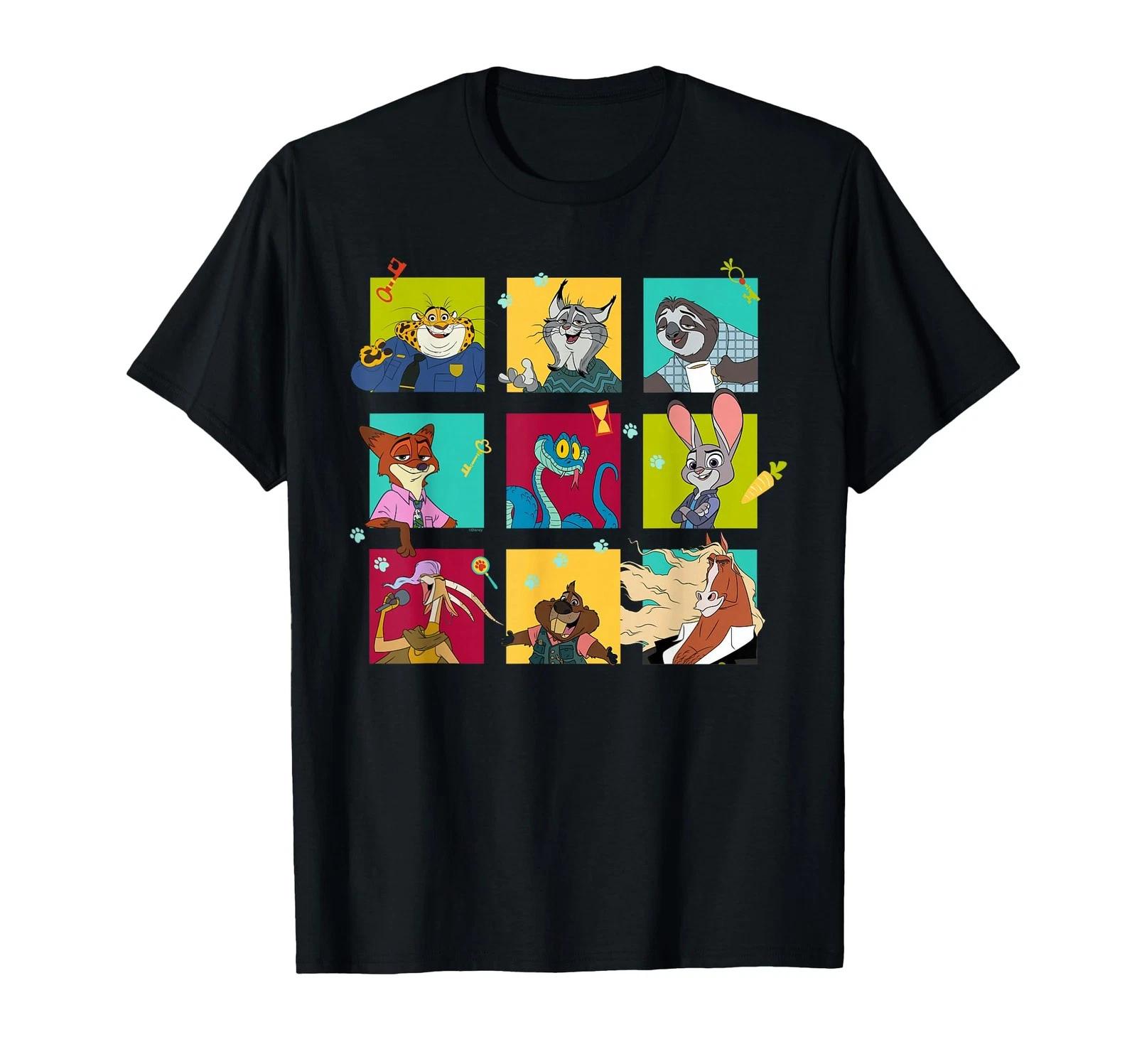 Disney Zootopia 2 Illustration Character Grid T-Shirt_ 4XL