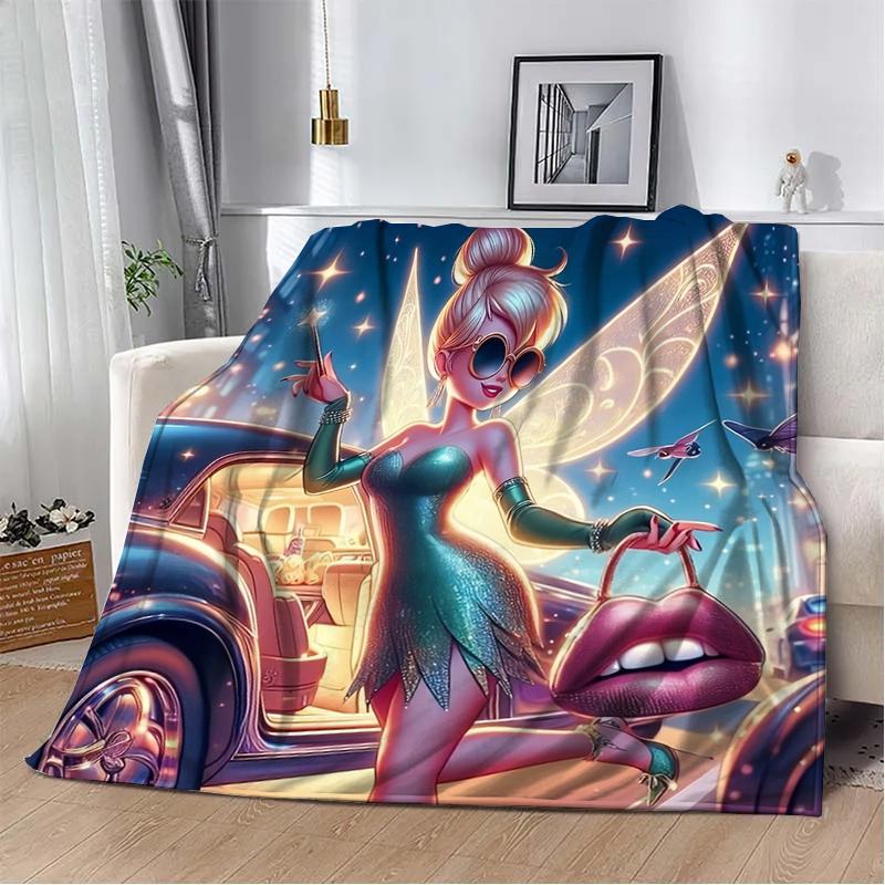 31 Style Disney Tinker Bell Printed Kids Blanket Soft and Warm Bedding for Bed Sofa Outdoor Travel Picnic Cover Blanket Gift Art