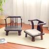 Japanese Style Low Height Chair with Backrest, Solid Wood Tatami Mat Floor Chair, Bay Window Meditation Seating for Living Room