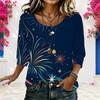 Womens Plus Size Crew Neck Half Sleeve Comfortable Soft Loose Casual Ladies Blouse