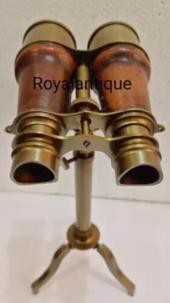 

Латунный телескоп с деревянной подставкой-штативом в морском стиле, винтажный декор для стола M аэро