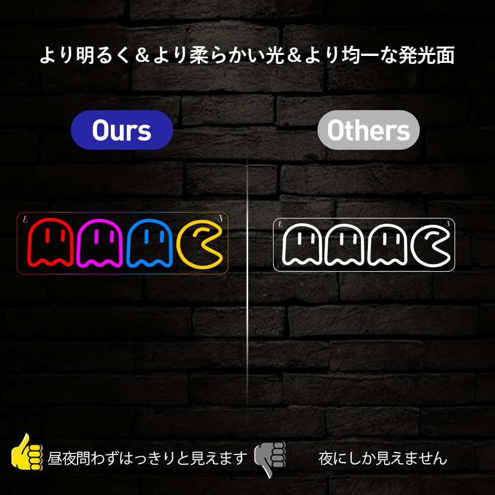 IMEGINA Game Neon Sign, Ghost Neon Light, Store Sign, Interior Light, Neon Tube, USB Powered, Cute Ghost, Game Center, Game Room, Living Room Wall