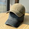 Spring and Summer New Hat Brim Hanging Love Hipster Solid Color Soft Top Baseball Cap Women's Retro Washed Sunshade Cap Men's Tide