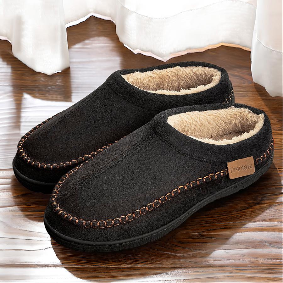 

Чоловічі зимові капці з м якою плюшевою підкладкою та протиковзкою підошвою для носіння в приміщенні/на вулиці 46/47 чорний