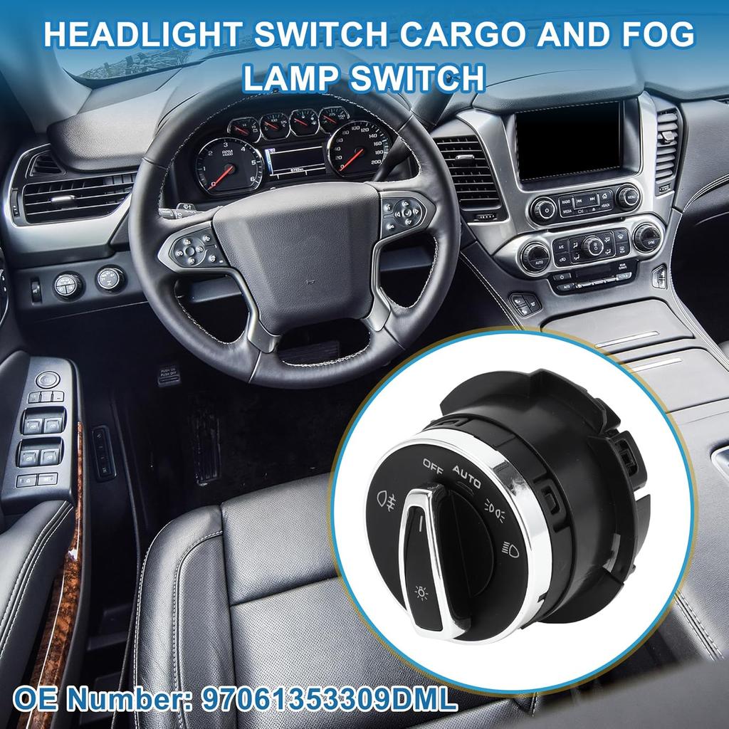 Headlight Switch No.97061353309DML Fog Light Control Switch for Porsche 718 Boxster 2023 Plastic Black