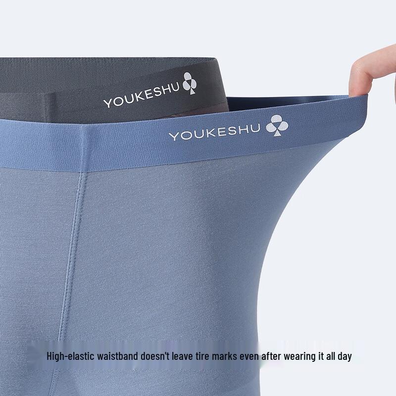 YOUKESHU Men's Antibacterial Seamless Modal Boxer Briefs