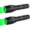 Green Hunting Flashlight Green LED Flashlight Green Handheld Light - Zoomable, Water & Shock Resistant Night Hunting Lights for Fishing Hog Pig