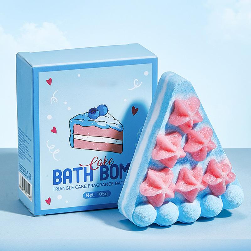 Triangle Cake Bath Bomb 105g - Moisturizing, Long-Lasting Fragrance, Skin-Softening, Fun Bath Addition