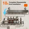 Bathroom Rack Bathroom Shelf Toilet Space Aluminum No Drill Hanging Rack Bathroom Organizer Hang On The Wall Suction Cup