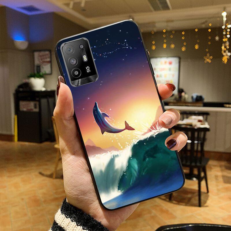 Funda Dance Of Dolphin Phone Cover For OPPO A74 A94 5G A3S A5 A5S A9 A12 A15 A15S A52 A53 A53S A72 A73 2020 A91 5G Cases Coque