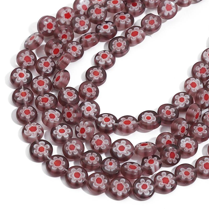 

45 шт. Кришталевих скляних намистин Тисяча квітів Плоскі Круглі Намиста для виготовлення ювелірних виробів Браслет Намисто своїми руками фіолетовий